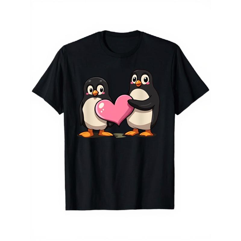 European sizes Men s Black Penguin Pattern T-Shirt with Cute Heart Design, Perfect for Casual Summer Outings 4XL чорний
European sizes Men s Black Penguin Pattern T-Shirt with Cute Heart Design, Perfect for Casual Summer Outings 4XL чорний