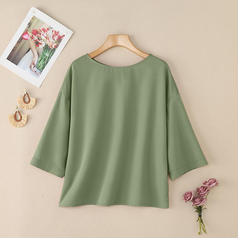 ZANZEA Women Summer Casual Round Neck Solid Color 3/4 Sleeve Loose Blouse S зелений
ZANZEA Women Summer Casual Round Neck Solid Color 3/4 Sleeve Loose Blouse S зелений