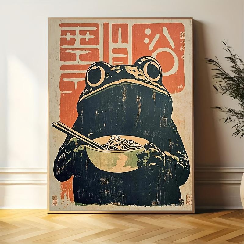 1pc Frameless Canvas Art Print, Art Deco Retro Japanese Style, Printed on Canvas, with Frog Eating Ramen, Wall Decoration 21X30CMNo Framed
1pc Frameless Canvas Art Print, Art Deco Retro Japanese Style, Printed on Canvas, with Frog Eating Ramen, Wall Decoration 21X30CMNo Framed
