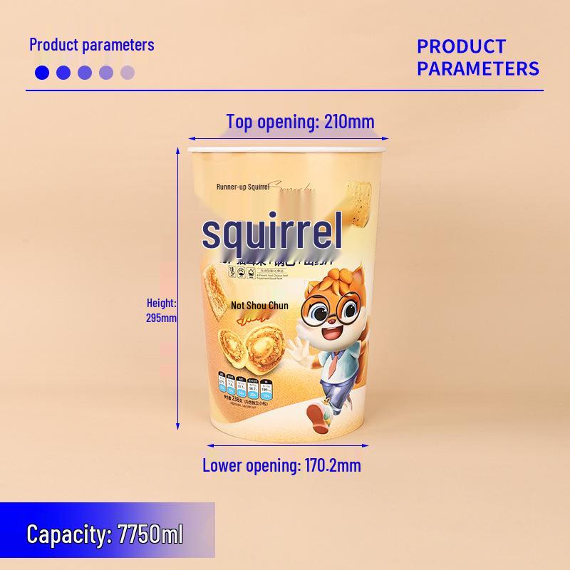 Thickened Large Popcorn Snack Barrel with Lid, Printed Food-Grade, Double-Coated Paper
Thickened Large Popcorn Snack Barrel with Lid, Printed Food-Grade, Double-Coated Paper