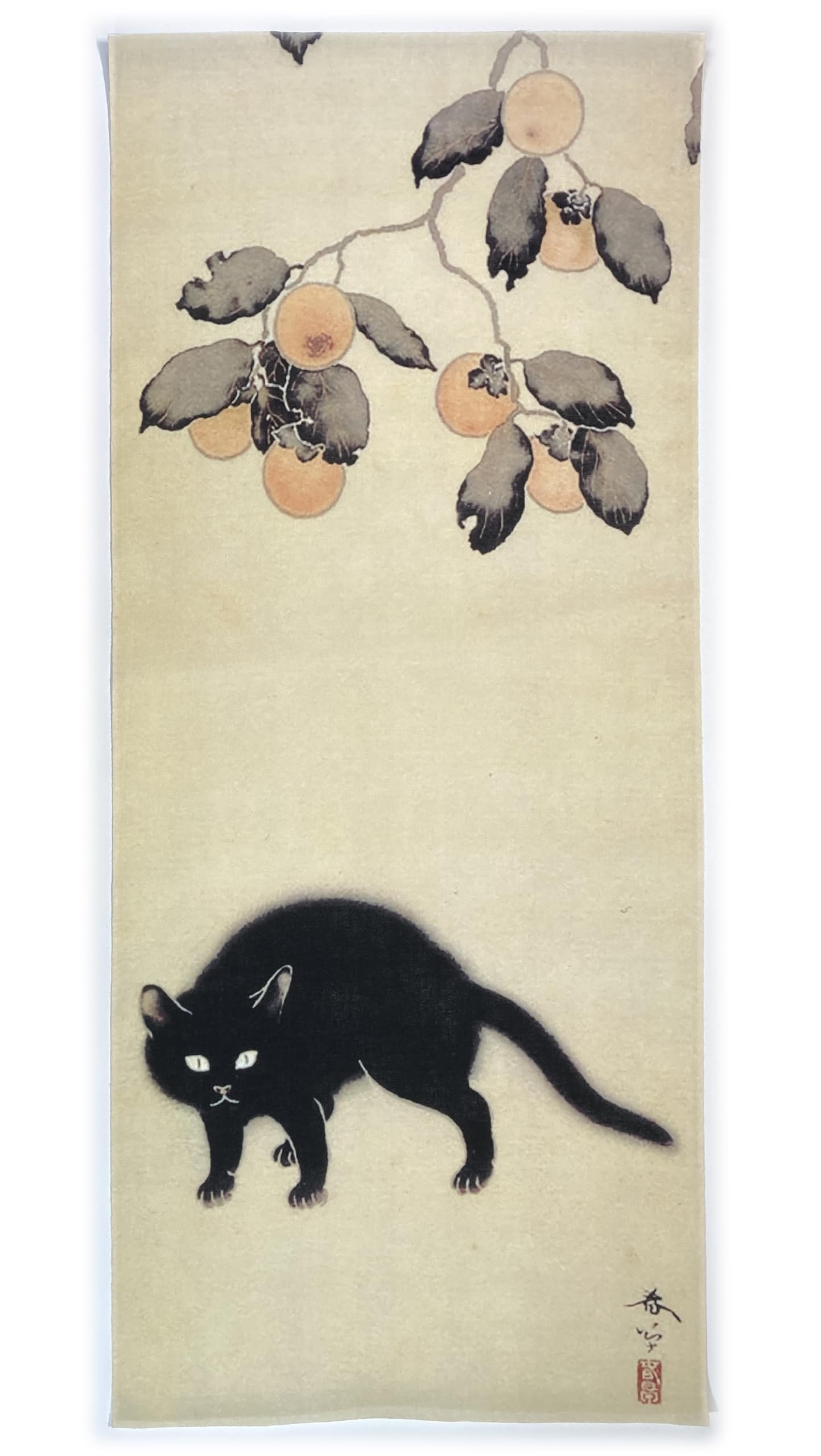 hand black by Shunso Hishida Ukiyo-e towel, cat, persimmon, бежевый
hand black by Shunso Hishida Ukiyo-e towel, cat, persimmon, бежевый