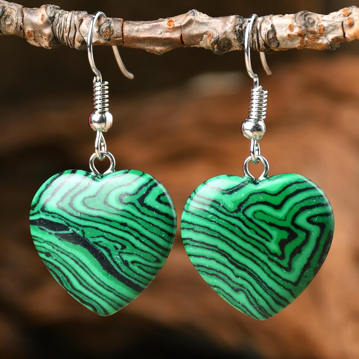 Bohemian Natural StoneTurquoise Amethyst Tiger Eye Heart Dangle Earrings Women s Popular Delicate Handmade Zircon малахітова зелень
Bohemian Natural StoneTurquoise Amethyst Tiger Eye Heart Dangle Earrings Women s Popular Delicate Handmade Zircon малахітова зелень