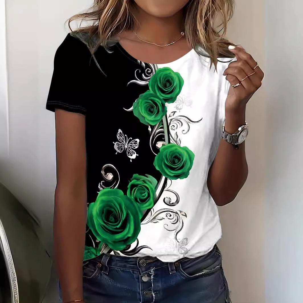 Футболки с 3D-цифровой печатью, женская футболка с цветочным круглым вырезом и короткими рукавами 2XL зелёный
Футболки с 3D-цифровой печатью, женская футболка с цветочным круглым вырезом и короткими рукавами 2XL зелёный