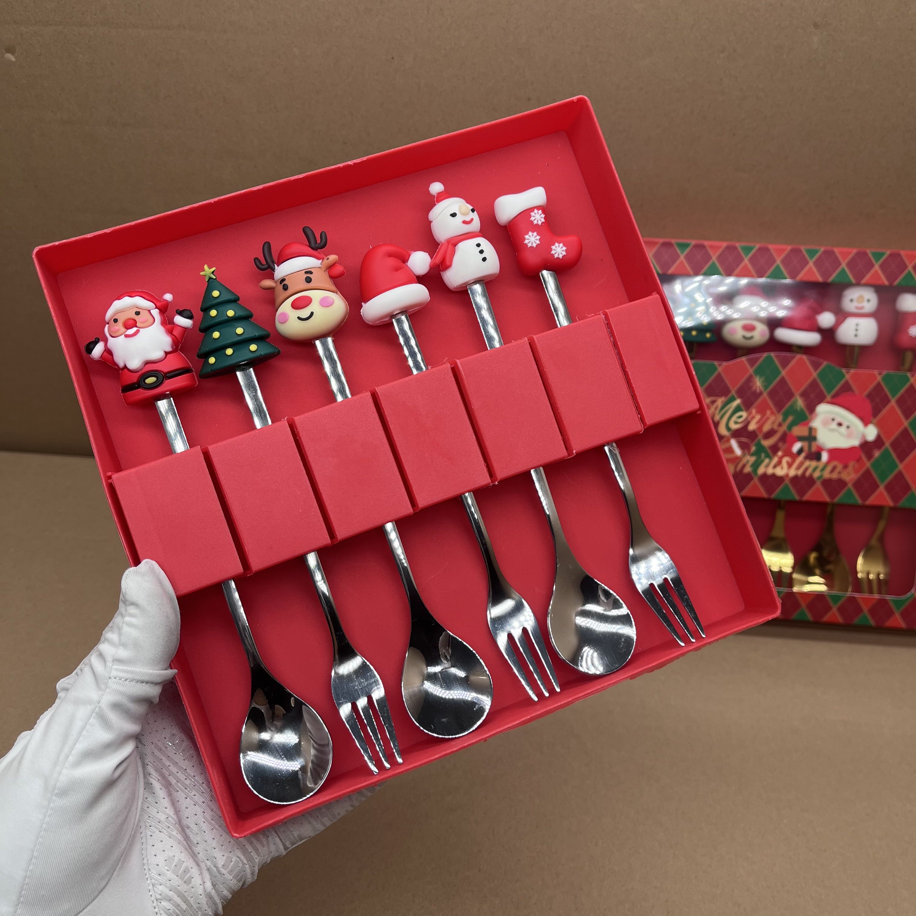6PCS Christmas Cutlery Set Cartoon Cute Snowman Spoon Creative Christmas Gift Dessert Spoon Fork Sets
6PCS Christmas Cutlery Set Cartoon Cute Snowman Spoon Creative Christmas Gift Dessert Spoon Fork Sets