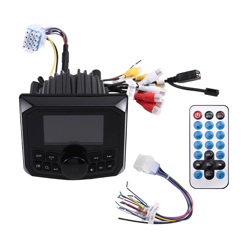 FM AM Receiver Marine Stereo Radio MP5 Player Waterproof For Boat Yacht ATV Car Stereo Player 5.0BT Connection Cart
FM AM Receiver Marine Stereo Radio MP5 Player Waterproof For Boat Yacht ATV Car Stereo Player 5.0BT Connection Cart