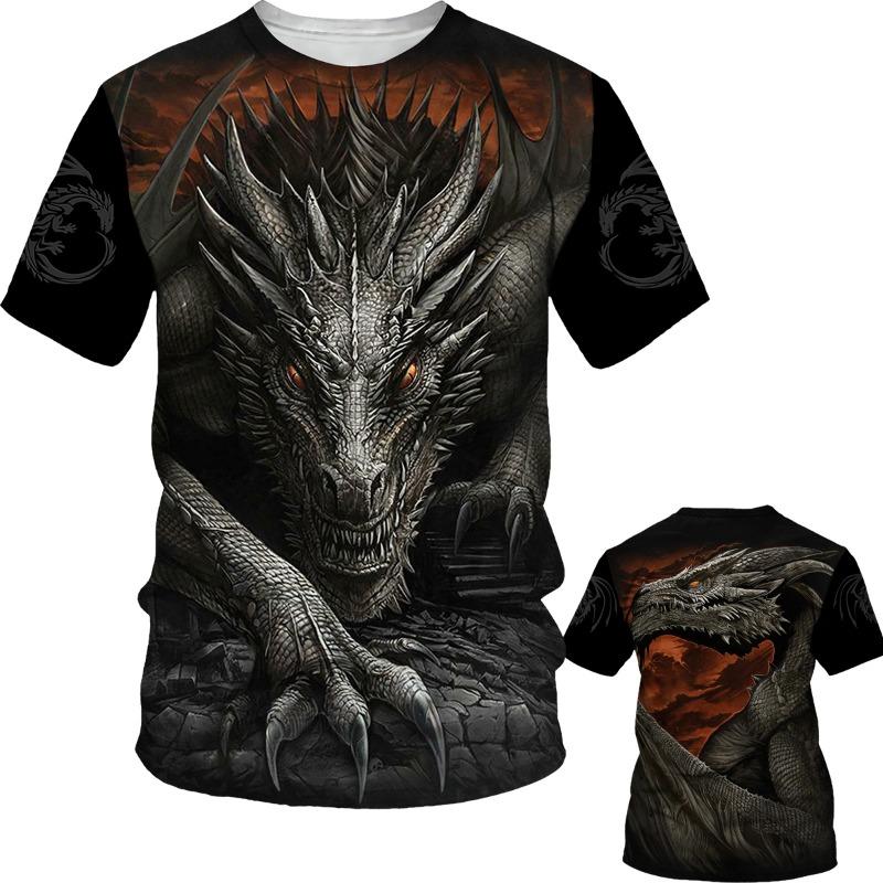Fashion Summer Men s T-Shirt Animal Dragon Short Sleeve Men s Tops Round Neck Fitness Shirts Street Casual Clothes S
Fashion Summer Men s T-Shirt Animal Dragon Short Sleeve Men s Tops Round Neck Fitness Shirts Street Casual Clothes S