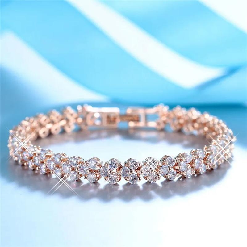 1PC Trendy Rhinestone Charm Bracelet Bridal Wedding Zircon Bracelet Luxury Silver Color Crystal Zircon Female Jewelry Bracelet Gift рожевий колір золота
1PC Trendy Rhinestone Charm Bracelet Bridal Wedding Zircon Bracelet Luxury Silver Color Crystal Zircon Female Jewelry Bracelet Gift рожевий колір золота