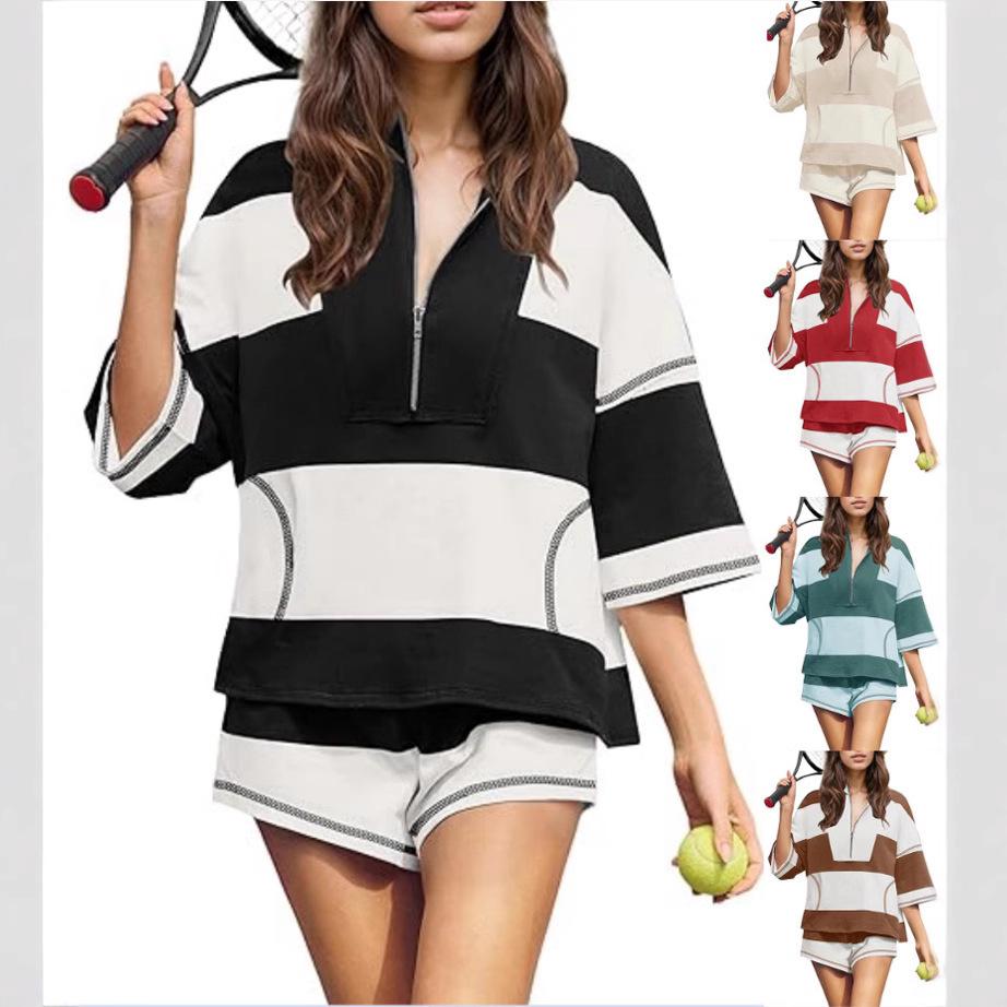 Women s Striped Short-Sleeve Oversized Shirt and Shorts Two-Piece Set for Casual Sportswear - Spring/Summer. Small чёрный
Women s Striped Short-Sleeve Oversized Shirt and Shorts Two-Piece Set for Casual Sportswear - Spring/Summer. Small чёрный