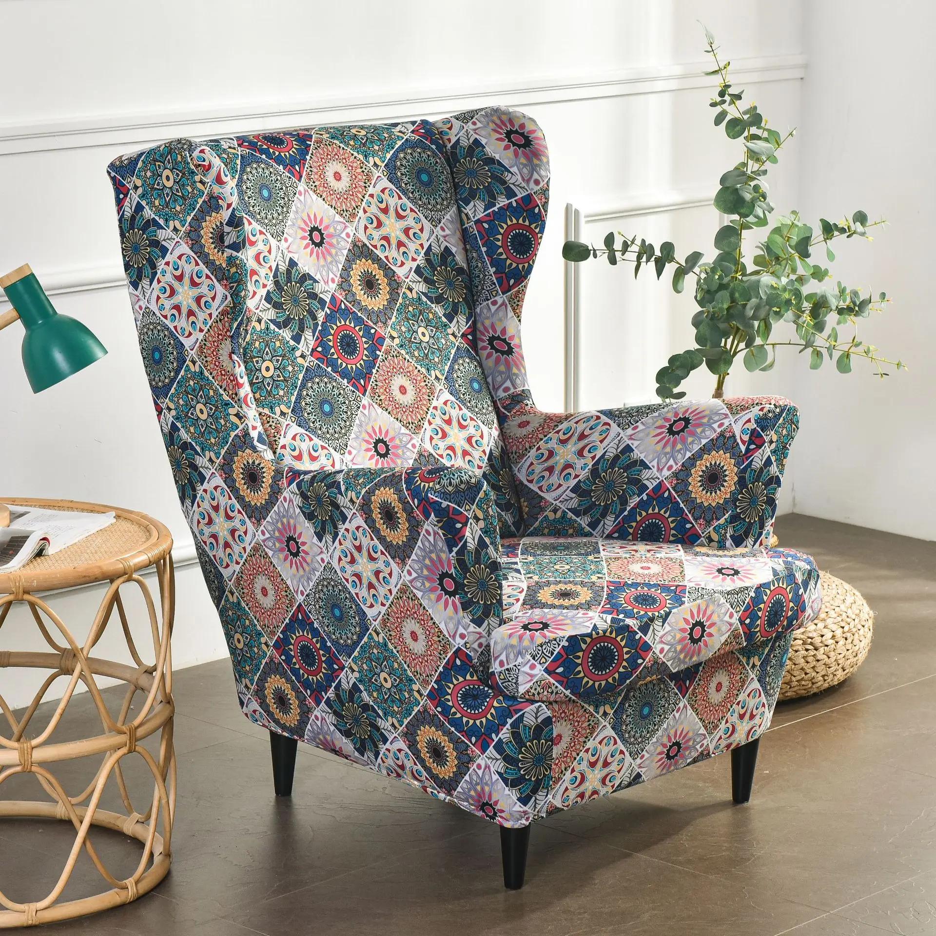 Flower Printed Wing Chair Cover Stretch Spandex Wingback Sofa Slipcovers Elastic Relax Armchair Covers with Seat Cushion Cover
Flower Printed Wing Chair Cover Stretch Spandex Wingback Sofa Slipcovers Elastic Relax Armchair Covers with Seat Cushion Cover