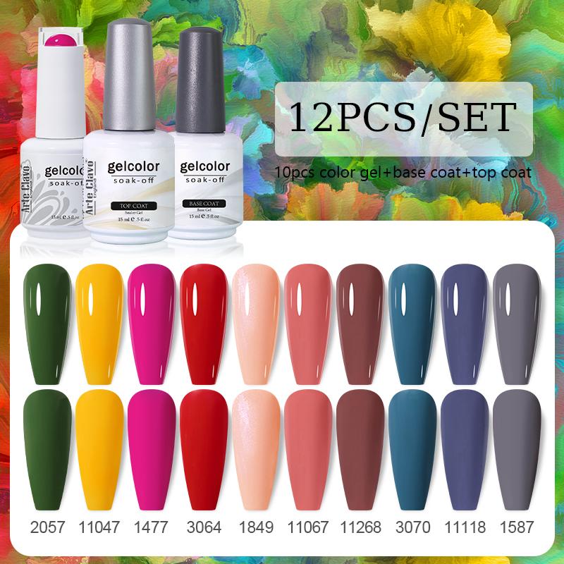 Arte Clavo12 шт./компл., набор гель-лаков для ногтей, черный, белый, красный, модные цвета с базовым верхом, УФ-светодиодный гель-лак для дизайна ногтей, полуперманентный лак
Arte Clavo12 шт./компл., набор гель-лаков для ногтей, черный, белый, красный, модные цвета с базовым верхом, УФ-светодиодный гель-лак для дизайна ногтей, полуперманентный лак