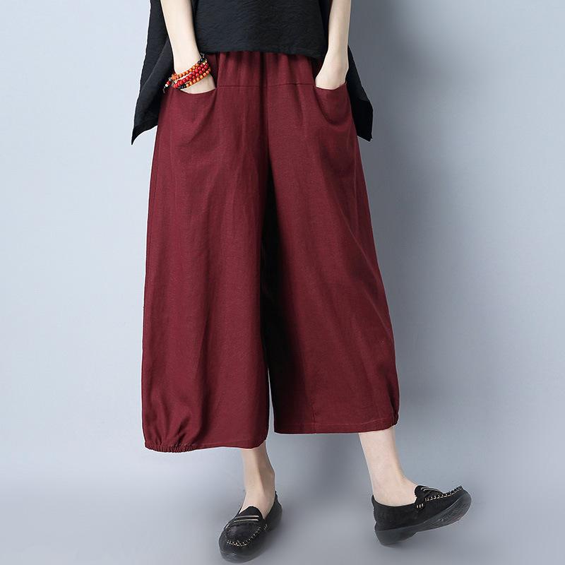 Женские летние льняные брюки палаццо больших размеров: Легкий, Повседневный, Длина до девяти точек для комфорта среднего возраста 2XL красный
Женские летние льняные брюки палаццо больших размеров: Легкий, Повседневный, Длина до девяти точек для комфорта среднего возраста 2XL красный