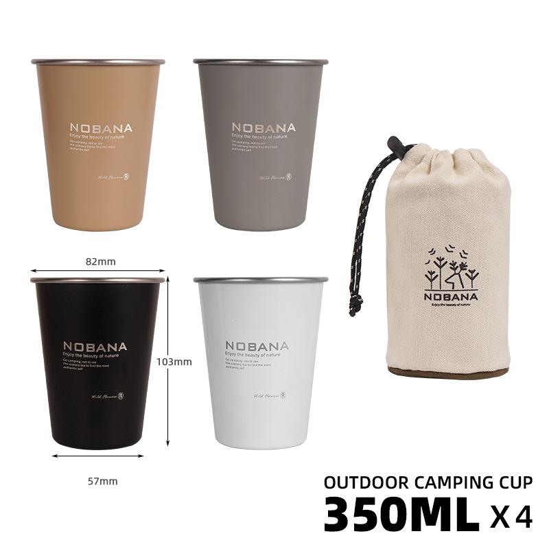 NOBANA New Outdoor Camping Cup 4-piece Set 304 Stainless Steel Cup Camping Picnic Barbecue Beer Water Coffee Cup 350ML
NOBANA New Outdoor Camping Cup 4-piece Set 304 Stainless Steel Cup Camping Picnic Barbecue Beer Water Coffee Cup 350ML