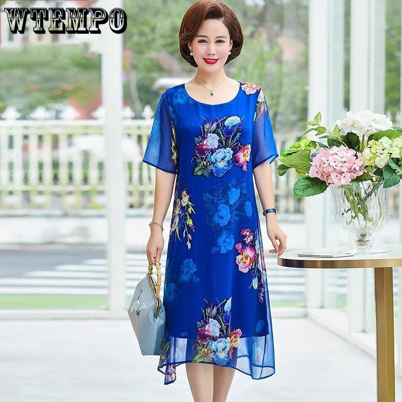 XL-5XL Летнее 2-слойное шифоновое платье для мам больших размеров, юбка выше колена средней длины с принтом
XL-5XL Летнее 2-слойное шифоновое платье для мам больших размеров, юбка выше колена средней длины с принтом