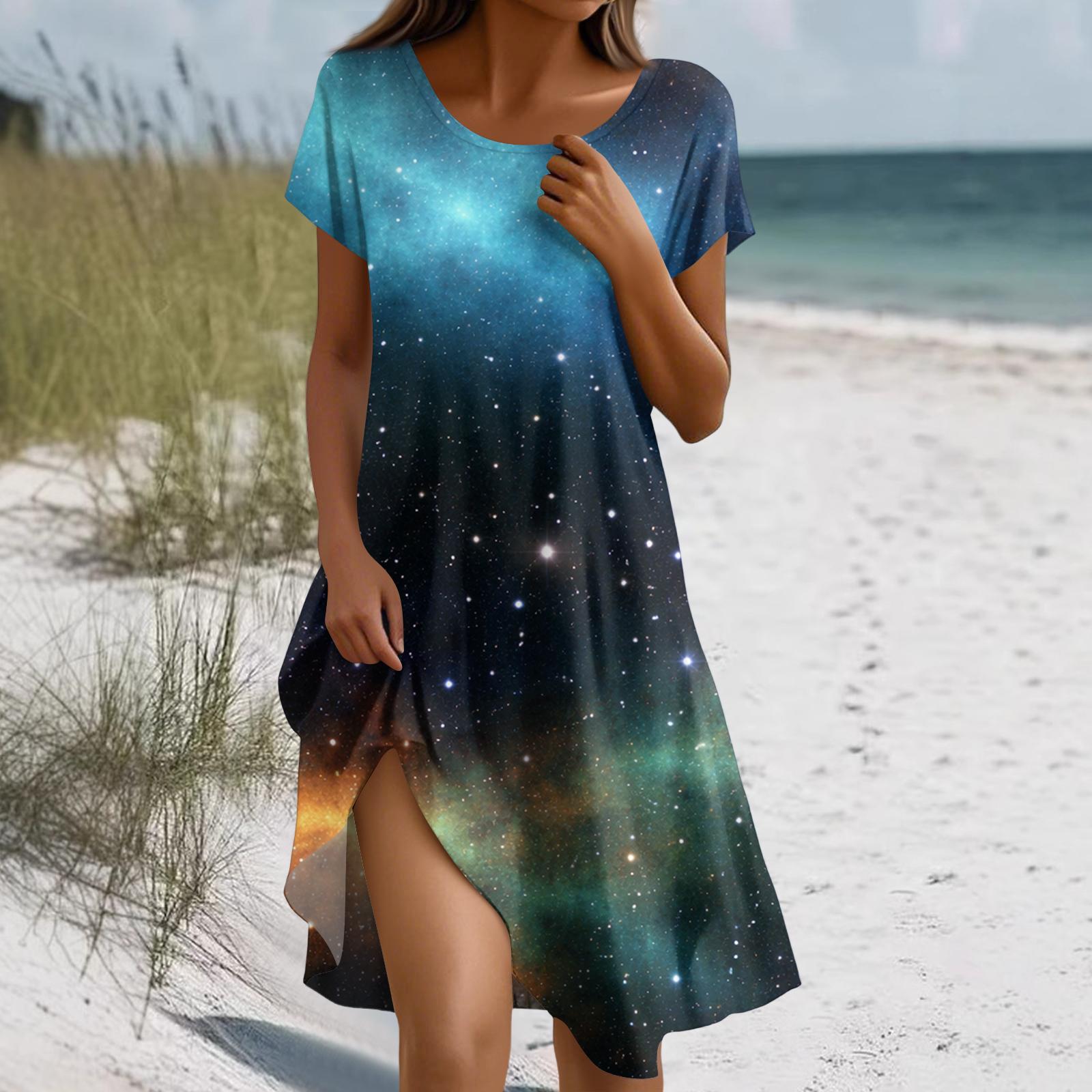 Women s Fashion Short-Sleeve Bohemian- -Print Dress With Pockets S синій
Women s Fashion Short-Sleeve Bohemian- -Print Dress With Pockets S синій