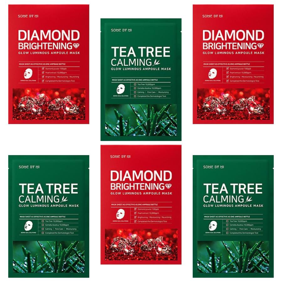 Zestaw 6 masek w płachcie Some By Mi 6 x 25 g: Diamond Brightening Calming Glow Luminous x3 + Tea Tree Calming Glow Luminous x3
Zestaw 6 masek w płachcie Some By Mi 6 x 25 g: Diamond Brightening Calming Glow Luminous x3 + Tea Tree Calming Glow Luminous x3
