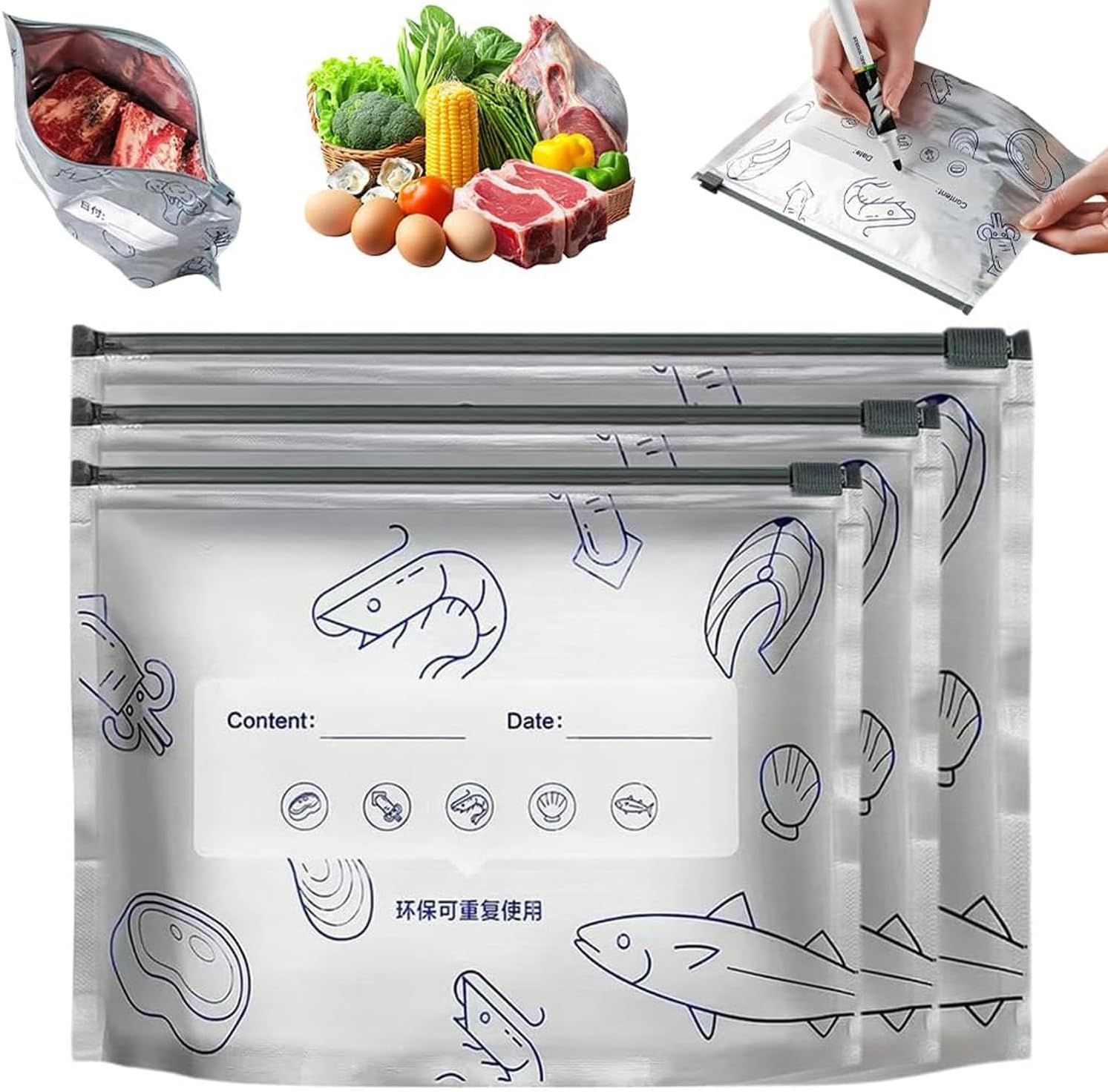 30pcs Reusable Aluminum Foil Sealable Storage Bags,Upgrade Reusable Food Storage & Preservation Slider Bags with a Stand-Up Bottom Design 1SET
30pcs Reusable Aluminum Foil Sealable Storage Bags,Upgrade Reusable Food Storage & Preservation Slider Bags with a Stand-Up Bottom Design 1SET