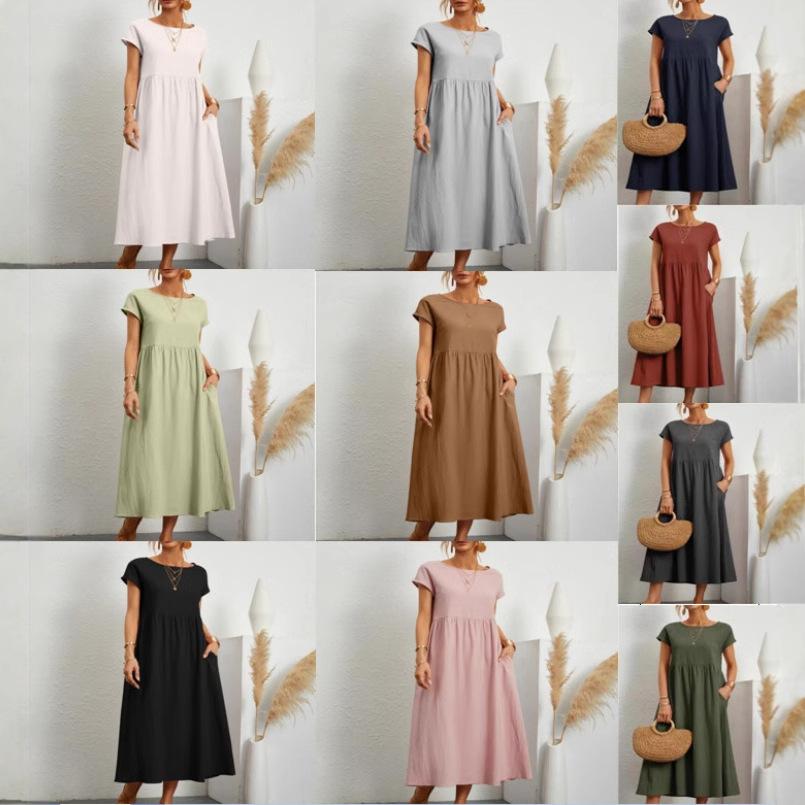 Summer Solid Color Sleeveless Loose Cotton And Linen Pocket Dress Women S Plus Size Long Casual Simple Loose And Atmospheric S
Summer Solid Color Sleeveless Loose Cotton And Linen Pocket Dress Women S Plus Size Long Casual Simple Loose And Atmospheric S