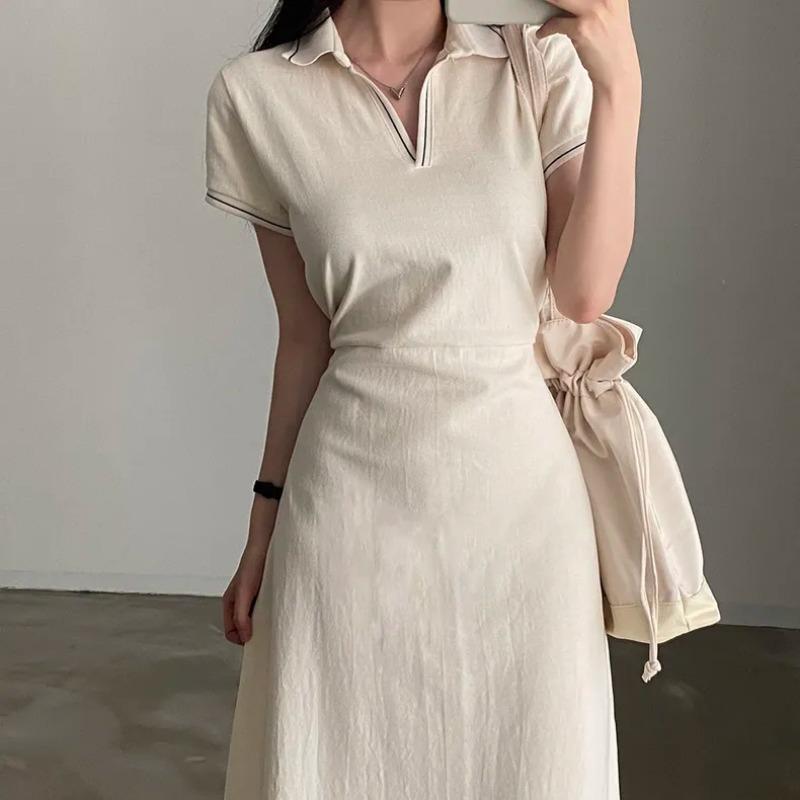 Women s Beige Polo Collar Midi Dress Casual Short-Sleeve Slim Fit Knit Dress M абрикосовый
Women s Beige Polo Collar Midi Dress Casual Short-Sleeve Slim Fit Knit Dress M абрикосовый