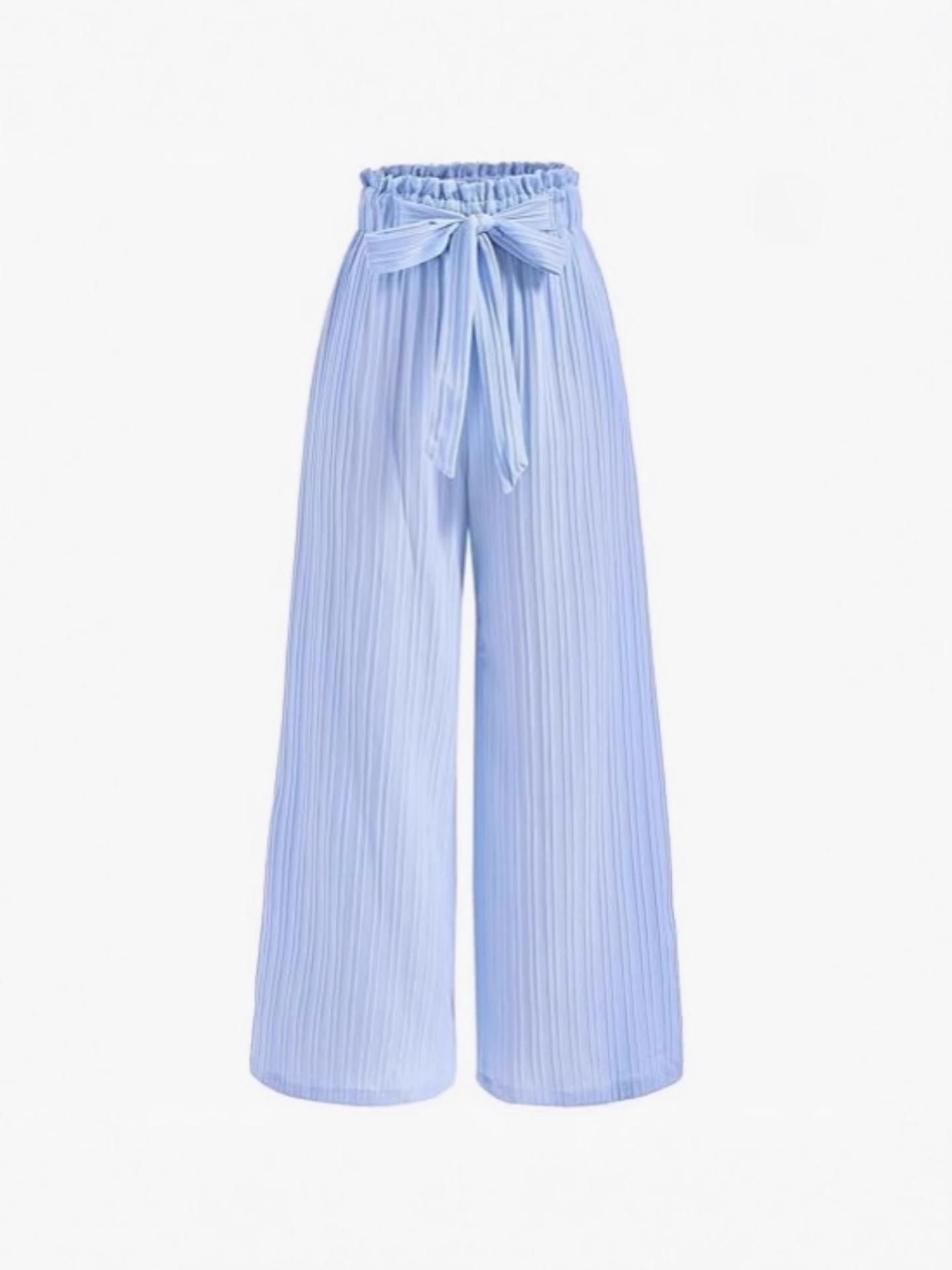2025 Elegant European & American Style Textured Paper Bag Waist Straight Leg Pants XXL світло-синій колір
2025 Elegant European & American Style Textured Paper Bag Waist Straight Leg Pants XXL світло-синій колір