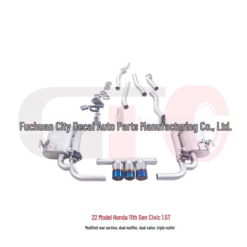 Chrome Blue Dual Muffler Valve for Honda Civic 11th Gen 1.5T: Mid & Rear Sections Modified exhaust pipe
Chrome Blue Dual Muffler Valve for Honda Civic 11th Gen 1.5T: Mid & Rear Sections Modified exhaust pipe