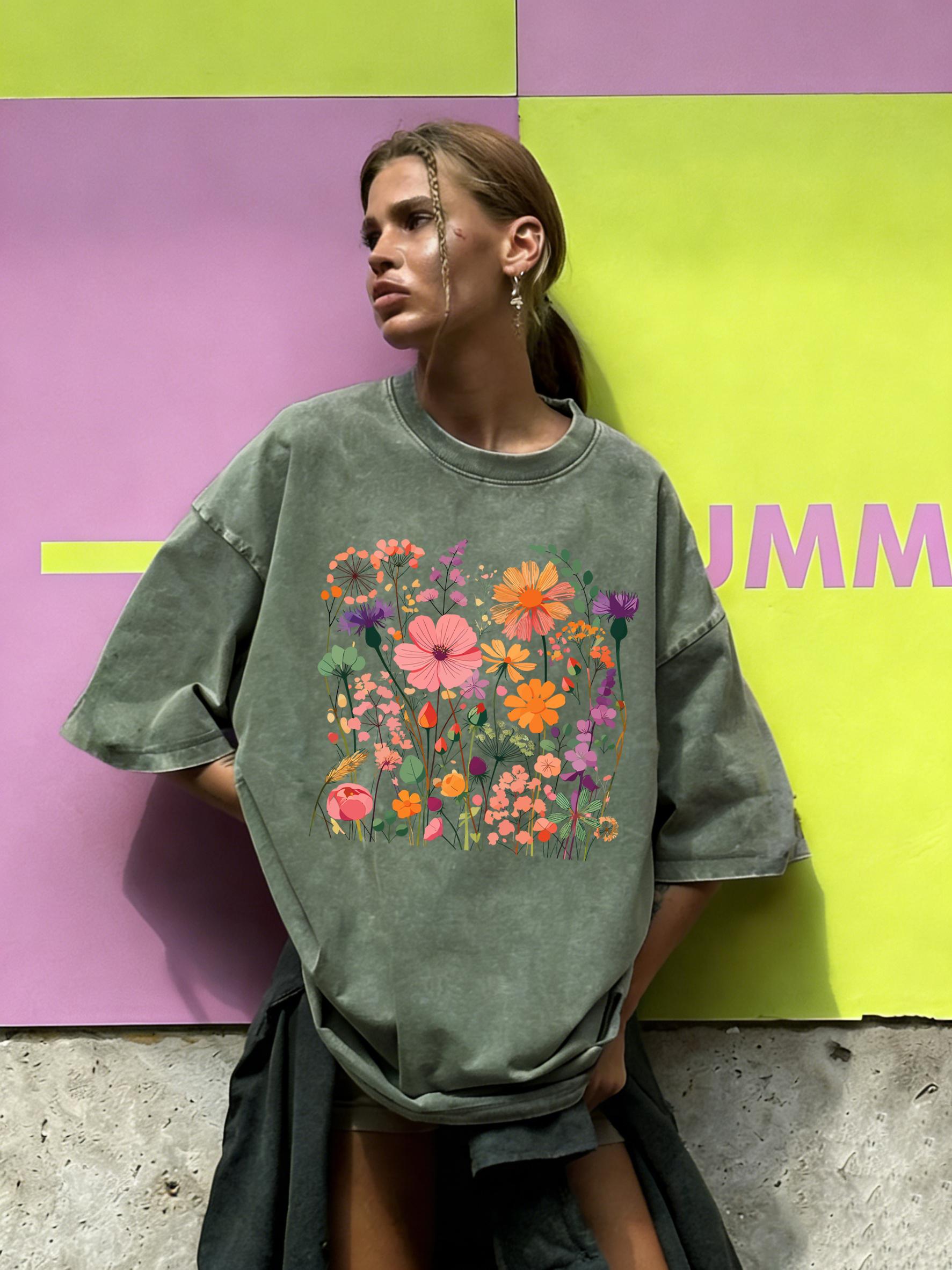 A Dense Sea Of Flowers Prints Women Washed TShirt Casual Cotton T Shirts Soft Loose Clothes Vintage Summer Short Sleeves S
A Dense Sea Of Flowers Prints Women Washed TShirt Casual Cotton T Shirts Soft Loose Clothes Vintage Summer Short Sleeves S
