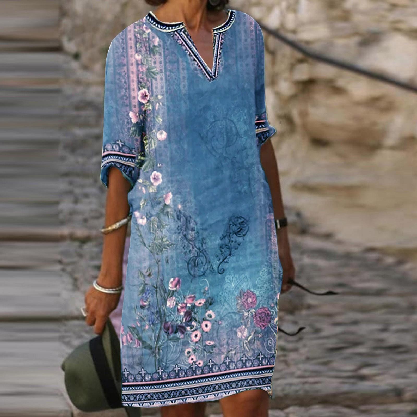 Платья для женщин с винтажным принтом, туника, приталенная миди-платье, летнее повседневное платье с коротким рукавом XXL синий
Платья для женщин с винтажным принтом, туника, приталенная миди-платье, летнее повседневное платье с коротким рукавом XXL синий