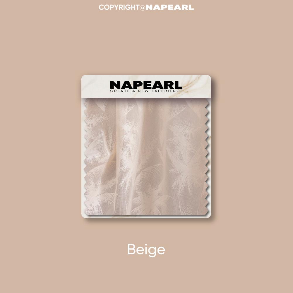 1 шт. NAPEARL Американский стиль Кружево Жаккард Прозрачная Тюль Универсальная Тюль для Гостиной Спальни Балкона Окна Домашний Декор W140cm x L100cm бежевый