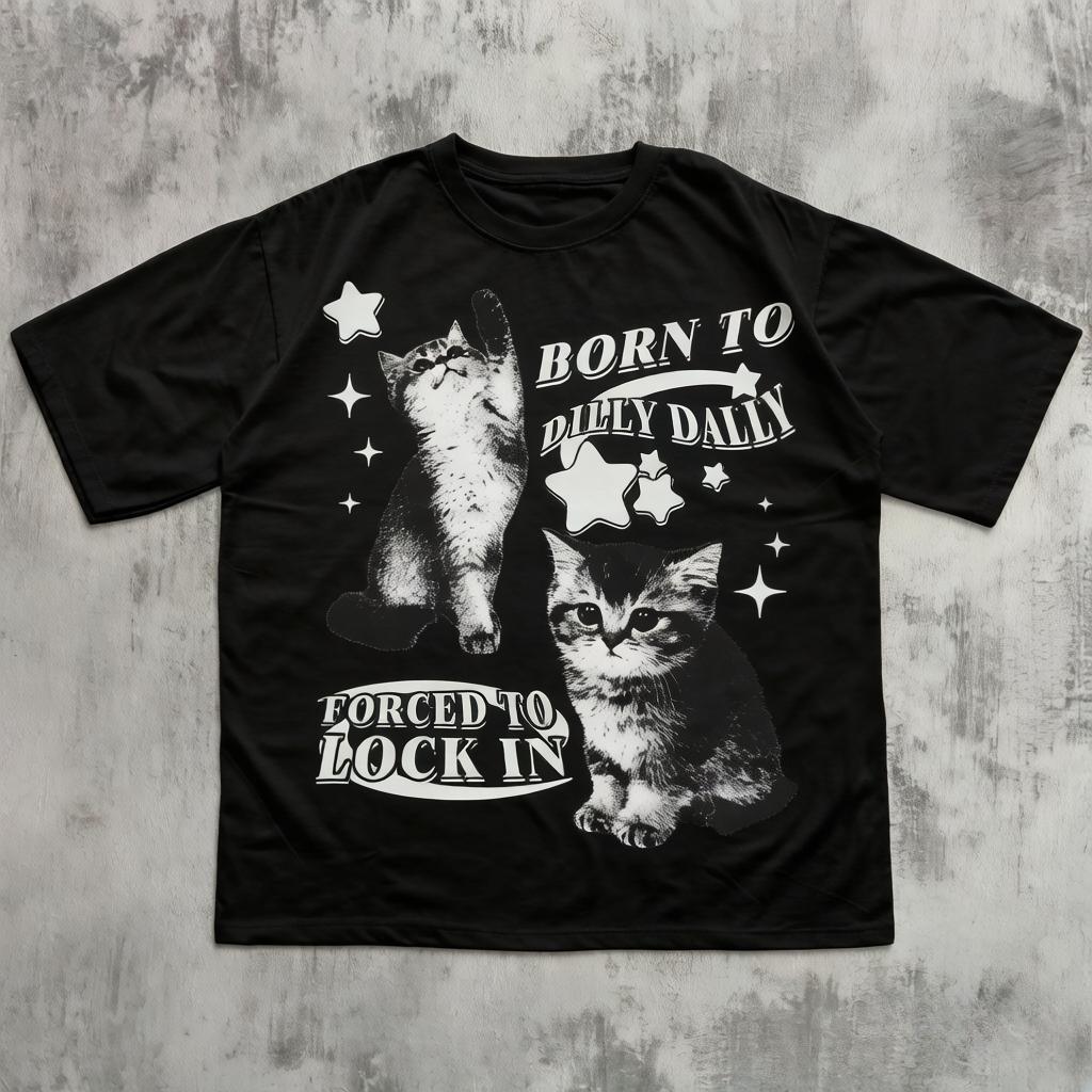 Born To Dilly Dally Forced To Lock on Funny Y2K Kitten T-shirt Cat Meme Shirt Silly Cats Tee 2000s Tshirt Ironic Tees Cat Gift S
Born To Dilly Dally Forced To Lock on Funny Y2K Kitten T-shirt Cat Meme Shirt Silly Cats Tee 2000s Tshirt Ironic Tees Cat Gift S