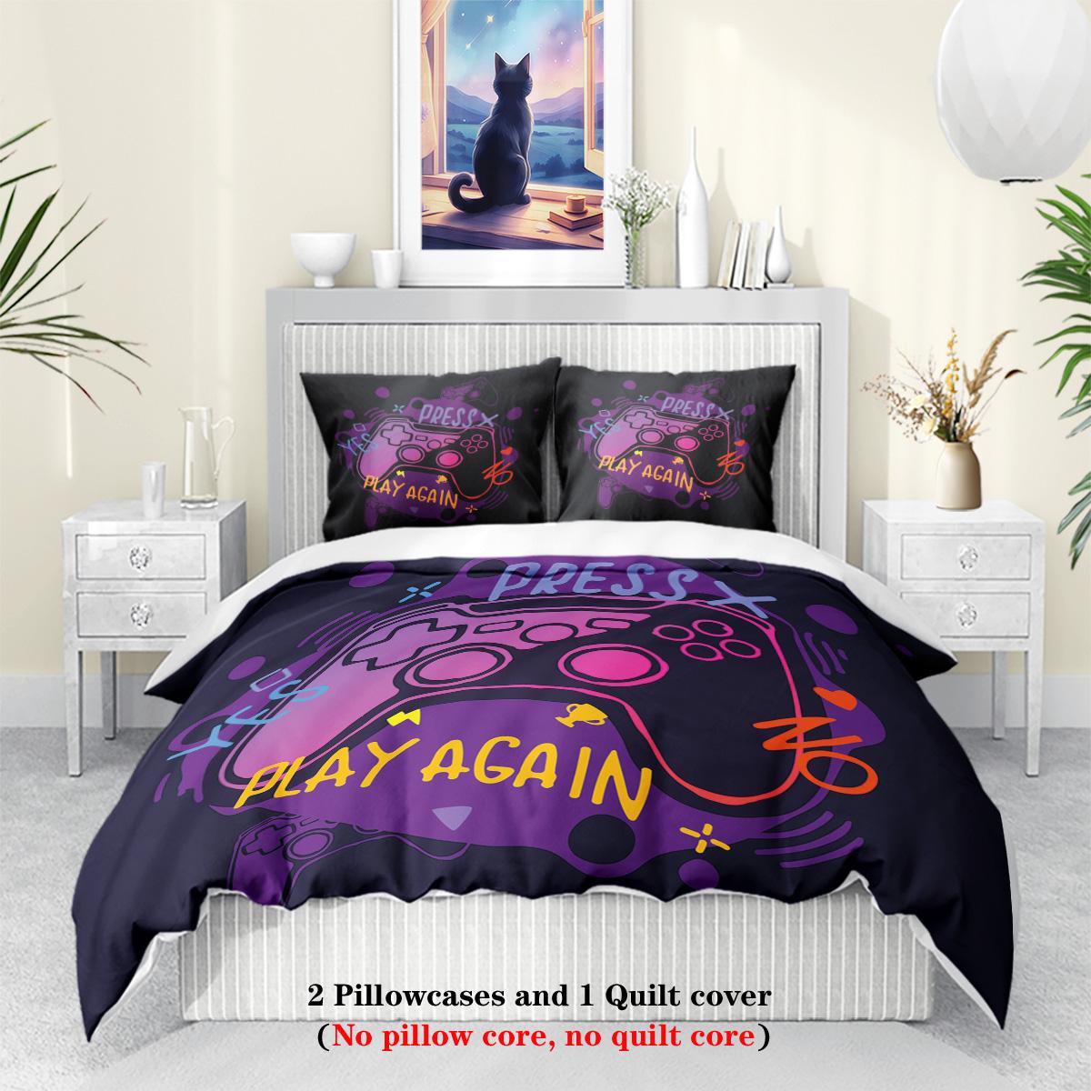 3pcs Game controller pattern printed Duvet cover set, soft, comfortable and breathable,bedroom,hotel,1*duvet cover+2*pillowcase 135x200cm-EU-Single
3pcs Game controller pattern printed Duvet cover set, soft, comfortable and breathable,bedroom,hotel,1*duvet cover+2*pillowcase 135x200cm-EU-Single