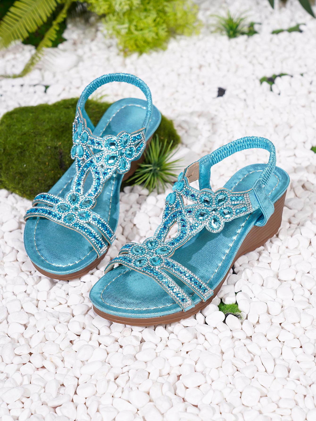 Богемные сандалии-клинья на толстой подошве со стразами для женщин - Европейская и американская мода 40
Богемные сандалии-клинья на толстой подошве со стразами для женщин - Европейская и американская мода 40