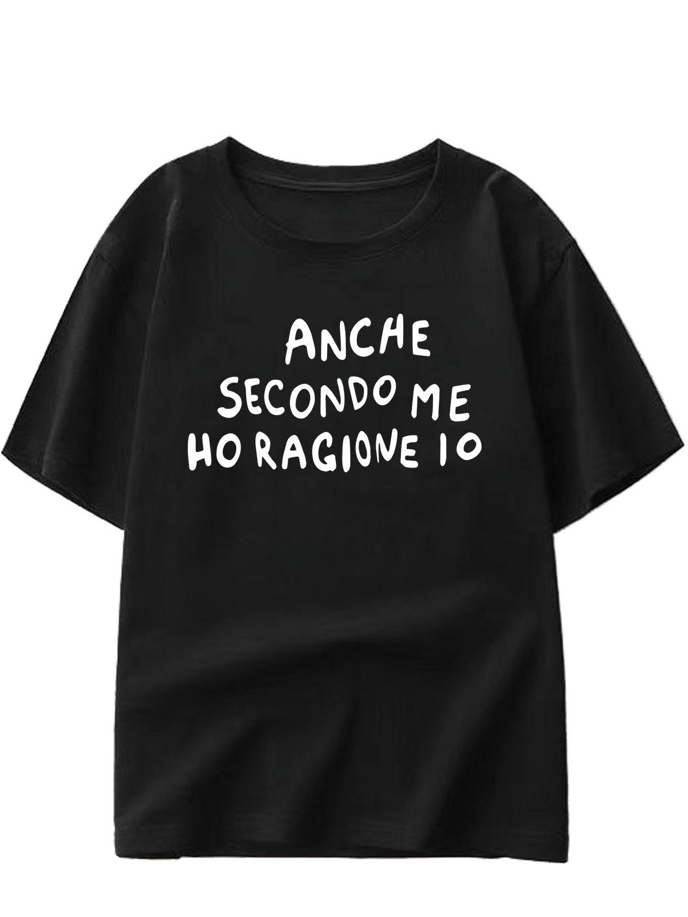 Womens Casual Shortsleeved Tshirt Italian Letter Print Top Black Graphic Crew Neck Regular Shirts for Women Y2k Top S
Womens Casual Shortsleeved Tshirt Italian Letter Print Top Black Graphic Crew Neck Regular Shirts for Women Y2k Top S