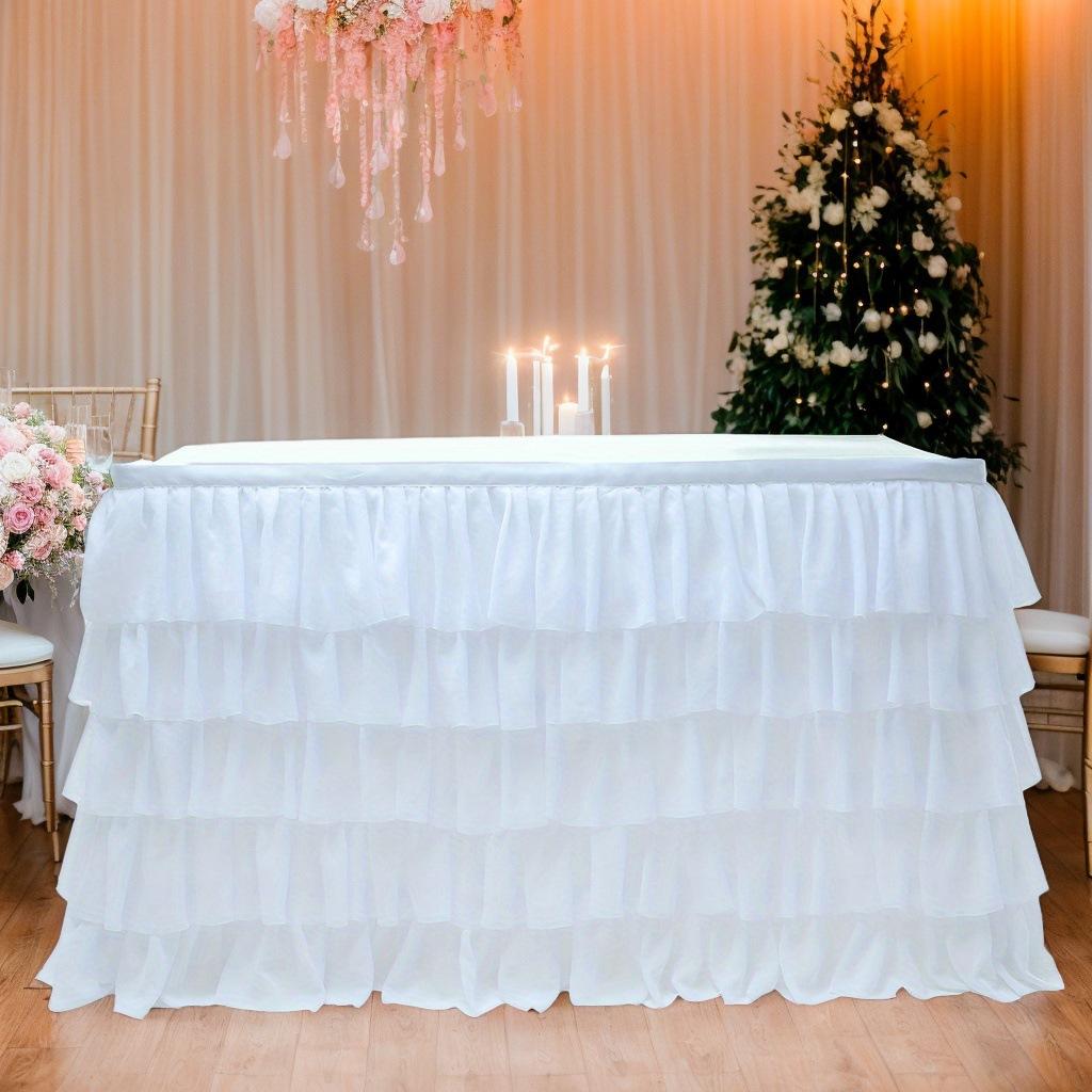 Chiffon Table Skirt Multi-layer Ruffle Reusable Table Skirt Gradient Rainbow Color Beach Parties Birthday Party Home Decorations 185x77cm 1pcs
Chiffon Table Skirt Multi-layer Ruffle Reusable Table Skirt Gradient Rainbow Color Beach Parties Birthday Party Home Decorations 185x77cm 1pcs
