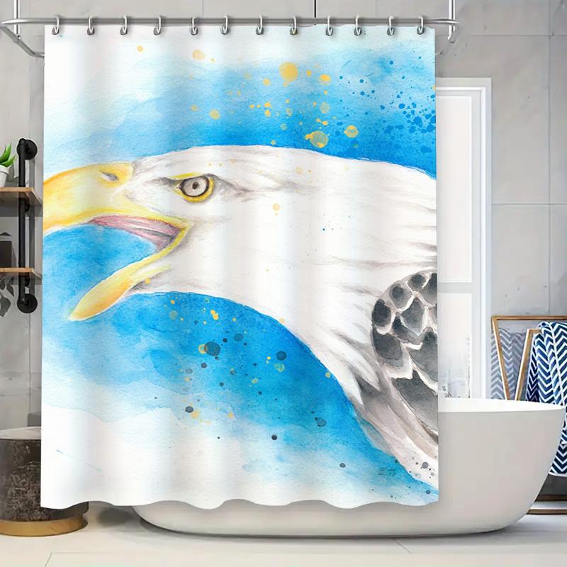 Bathroom Shower Curtain Waterproof Decorative White Eagle Print Blue Watercolor Home Supplies Decoration W60H190(CM)-1 Pcs
Bathroom Shower Curtain Waterproof Decorative White Eagle Print Blue Watercolor Home Supplies Decoration W60H190(CM)-1 Pcs