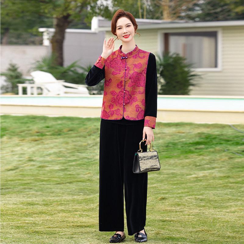 Spring Gold Velvet Suit for Middle-Aged and Elderly Women, Chinese National Style Grandma Vest Jacket - 2026 New Collection 4XL (recommend 150-165 jin)
Spring Gold Velvet Suit for Middle-Aged and Elderly Women, Chinese National Style Grandma Vest Jacket - 2026 New Collection 4XL (recommend 150-165 jin)