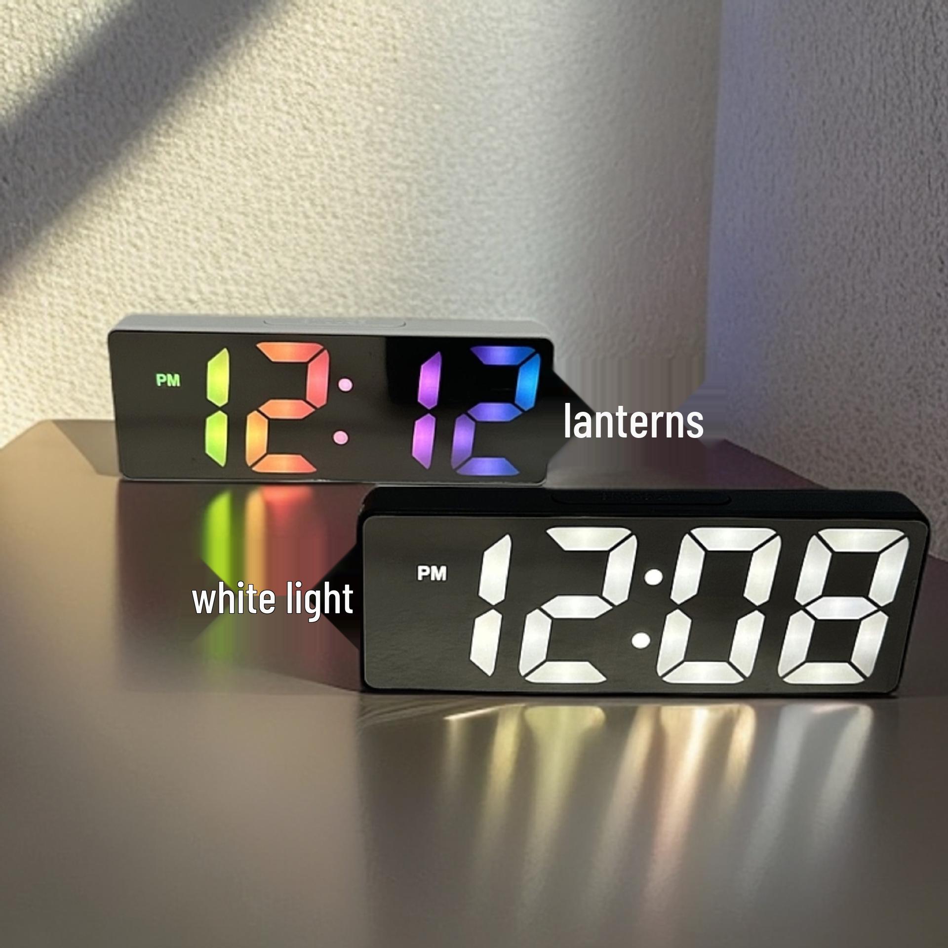 Dual-Purpose LED Alarm Clock with Voice Control & USB/Battery Power White Shell - White Screen
Dual-Purpose LED Alarm Clock with Voice Control & USB/Battery Power White Shell - White Screen