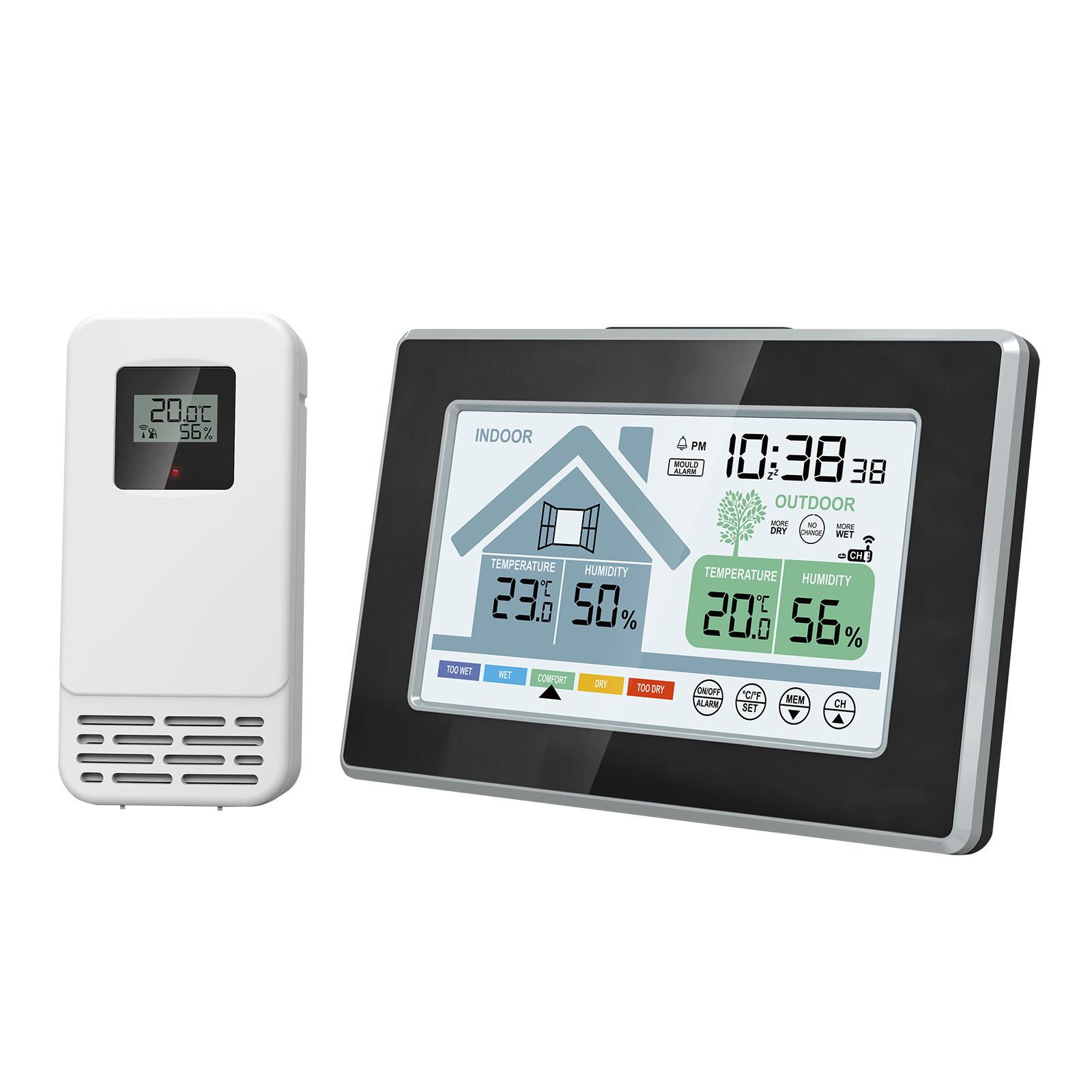 Wireless Weather Stations Thermometers Hygrometer with Time Alarm Clock Digital Temperature Humidity Measurement Meter 1
Wireless Weather Stations Thermometers Hygrometer with Time Alarm Clock Digital Temperature Humidity Measurement Meter 1