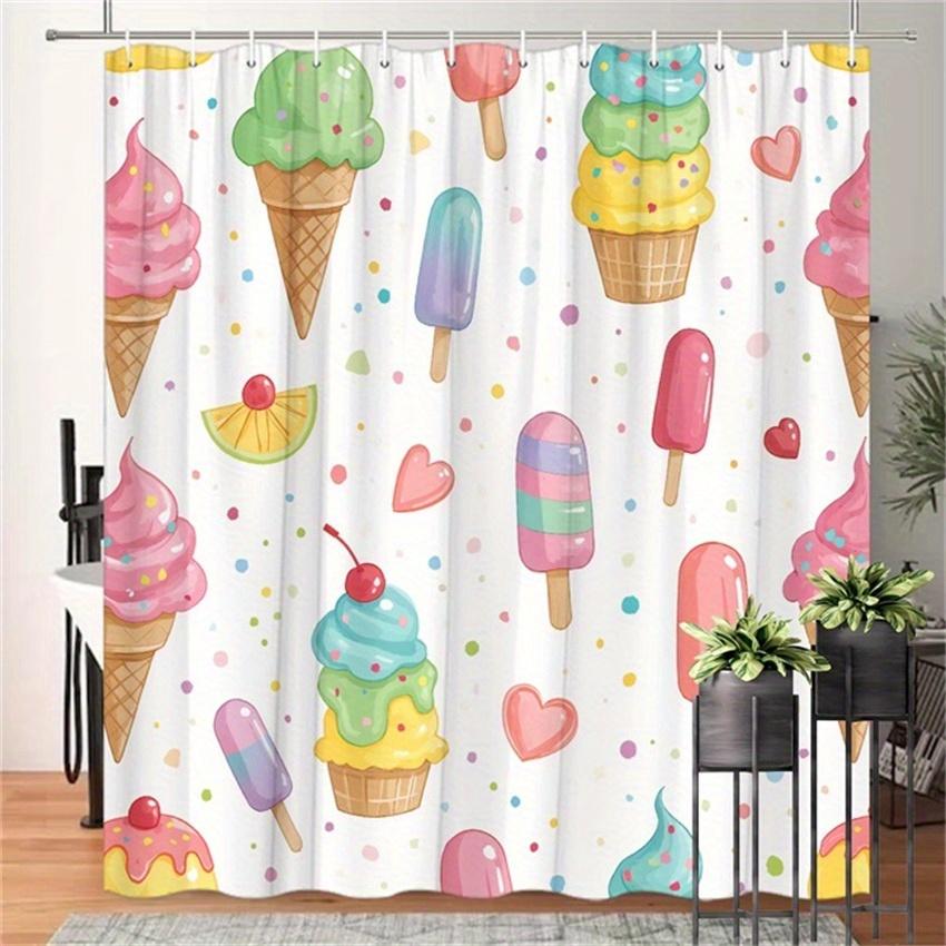 Playful Ice Cream Shower Curtain - Colorful Cones And Popsicles Design With Multicolored Dots, Fun Polyester Bathroom Decor W60H190(CM)-1 Pcs
Playful Ice Cream Shower Curtain - Colorful Cones And Popsicles Design With Multicolored Dots, Fun Polyester Bathroom Decor W60H190(CM)-1 Pcs