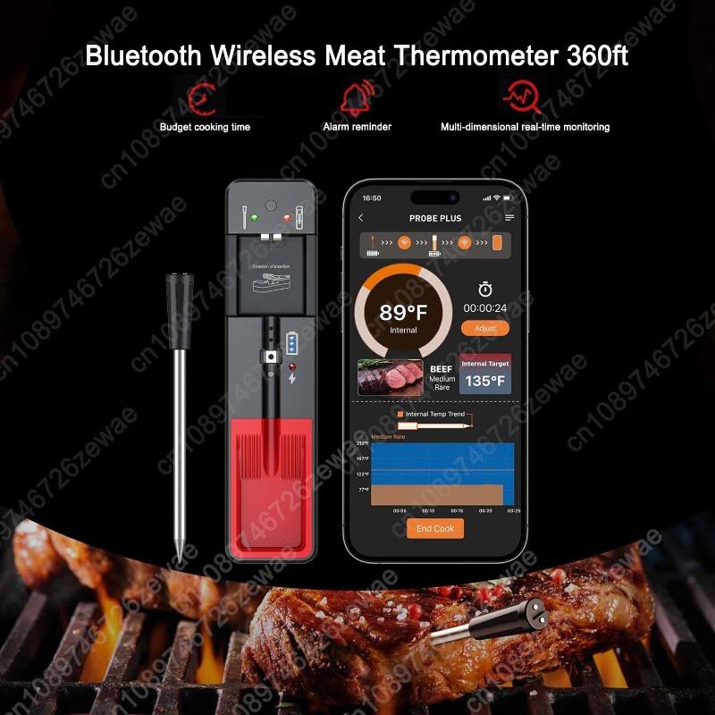 Беспроводной Bluetooth термометр для мяса 360 футов, Оповещения приложения Цифровой термометр для еды для гриля коптильни духовки барбекю готовки кухни чёрный
Беспроводной Bluetooth термометр для мяса 360 футов, Оповещения приложения Цифровой термометр для еды для гриля коптильни духовки барбекю готовки кухни чёрный