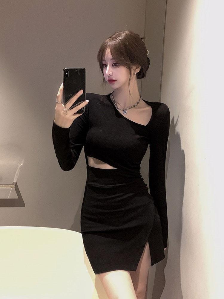 Spice Girl Autumn Clothing New Year s Women s Slant Neck Long Sleeve Dress Hollow Design Sense Waist Sexy Bottom Skirt S чёрный
Spice Girl Autumn Clothing New Year s Women s Slant Neck Long Sleeve Dress Hollow Design Sense Waist Sexy Bottom Skirt S чёрный