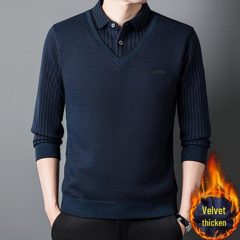Men s Red Fleece-Lined Two-Piece Style Knit Sweater for Autumn/Winter L
Men s Red Fleece-Lined Two-Piece Style Knit Sweater for Autumn/Winter L