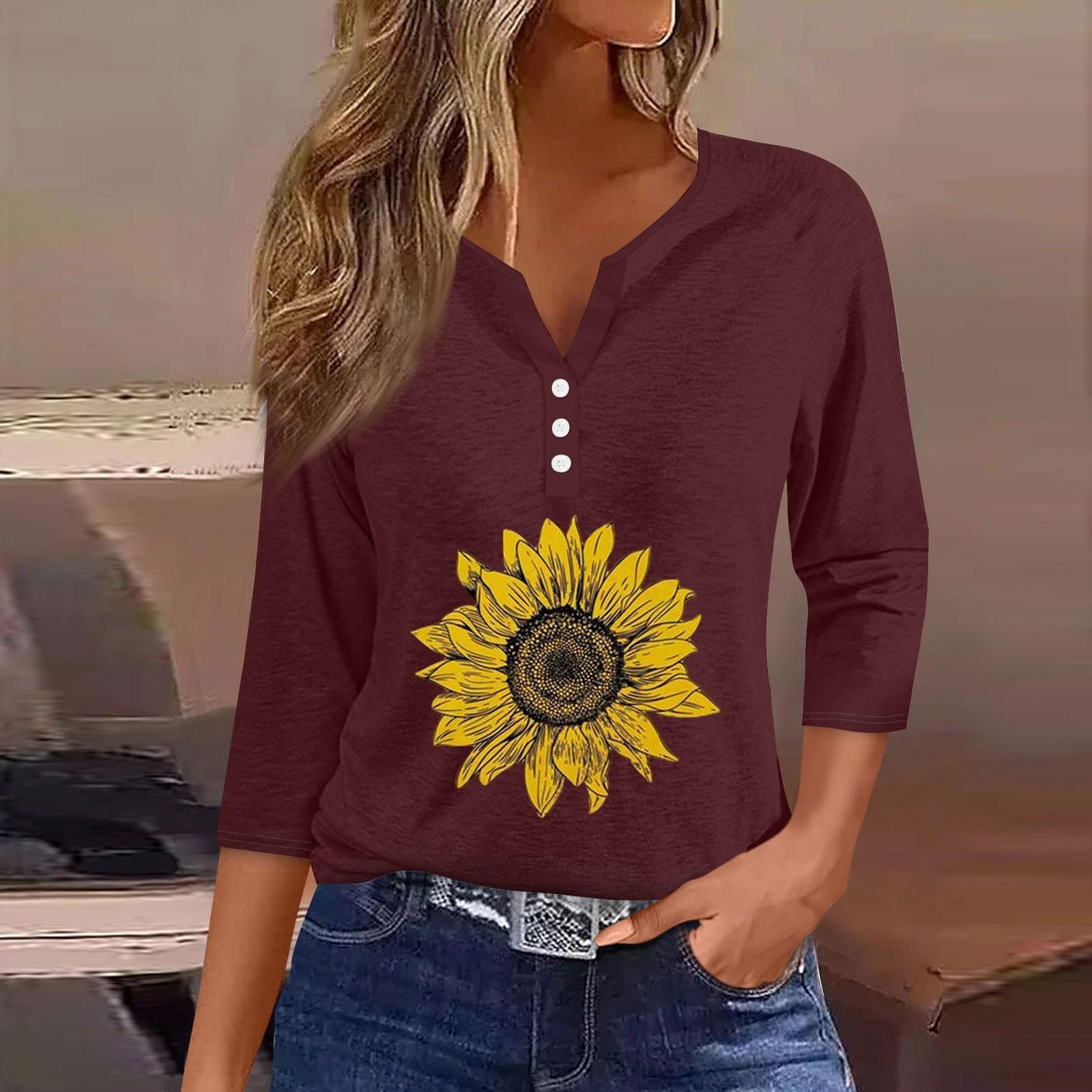 Жен. Футболка Футболка С принтом Пуговицы Рукав 3/4Ежедневно Выходные Мода Классический Топ с v-образным вырезом Обычный S винный
Жен. Футболка Футболка С принтом Пуговицы Рукав 3/4Ежедневно Выходные Мода Классический Топ с v-образным вырезом Обычный S винный
