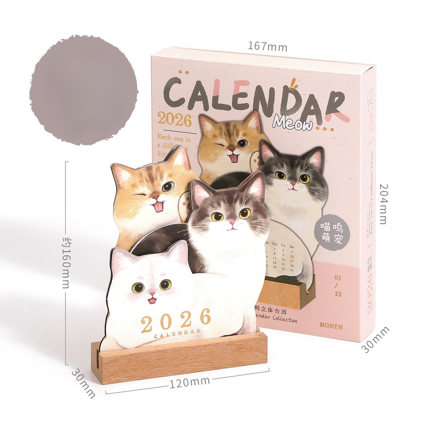 2026 Cute Cartoon Furry Pet Look-leaf Calendar - Cat & Dog Wooden Base Schedule Desktop Decoration Time Planner Gift for Kids
2026 Cute Cartoon Furry Pet Look-leaf Calendar - Cat & Dog Wooden Base Schedule Desktop Decoration Time Planner Gift for Kids