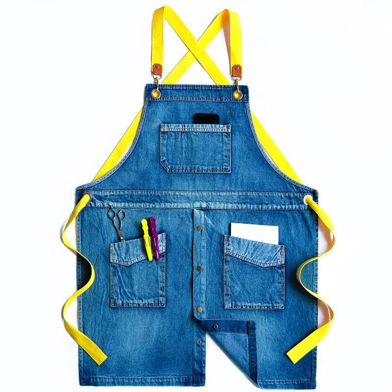 VEROMAN Denim Apron, Outdoor, Stylish, Cute, for Men and Women (Yellow Strap, Indigo Blue)
VEROMAN Denim Apron, Outdoor, Stylish, Cute, for Men and Women (Yellow Strap, Indigo Blue)