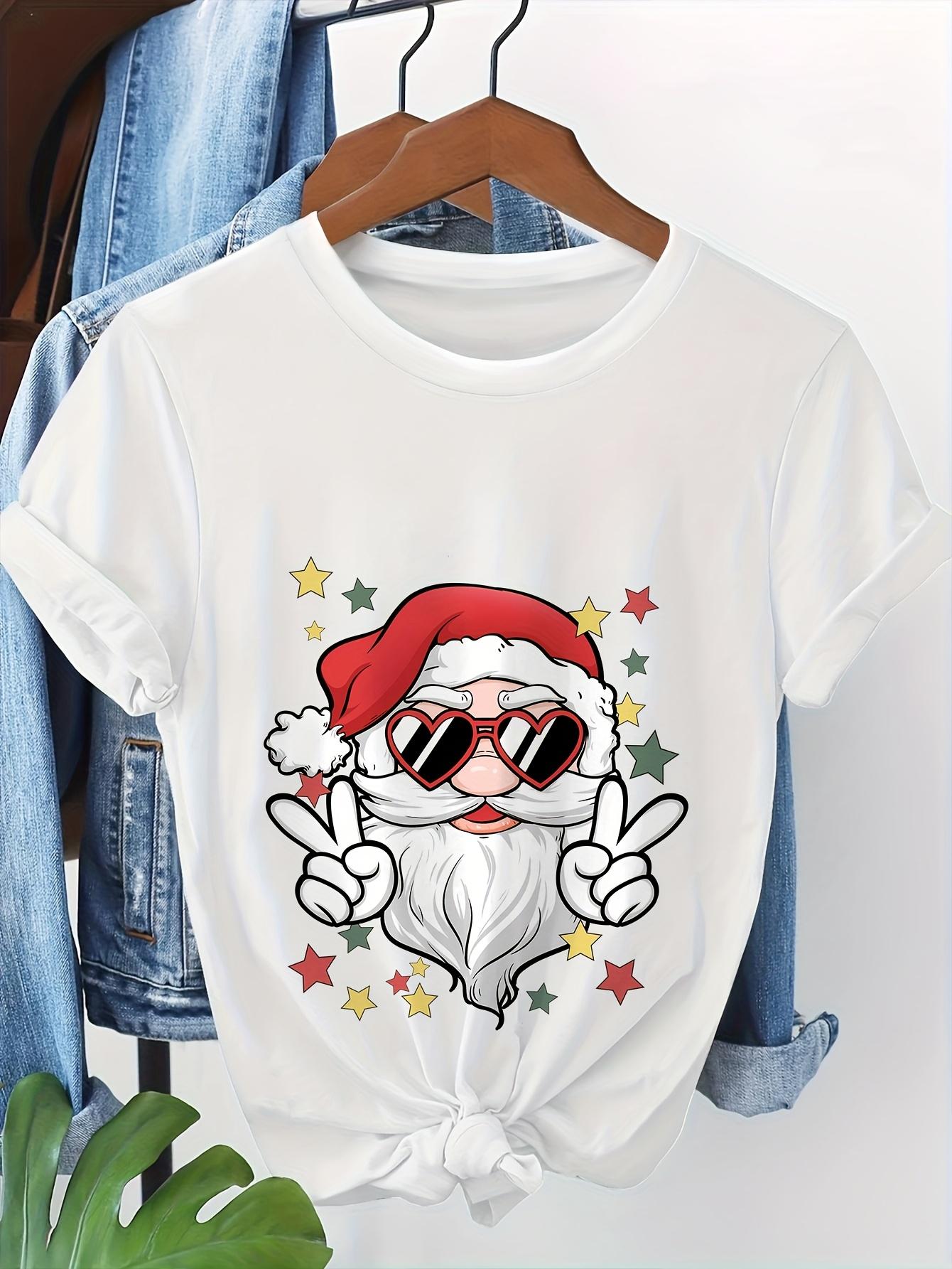 Womens Casual Santa Claus Pattern Print Round Neck Suitable for Dinner with Friends and Christmas Outfits Seasonal Fashion S
Womens Casual Santa Claus Pattern Print Round Neck Suitable for Dinner with Friends and Christmas Outfits Seasonal Fashion S