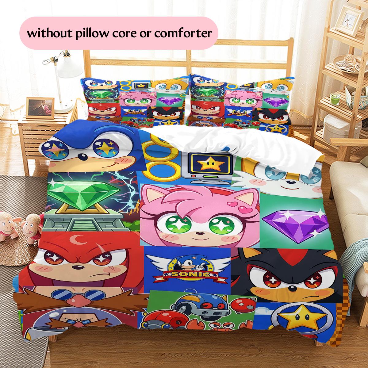 Sonic Cute Pattern Bedding Home Decoration Festival Gift (1 * duvet cover + 2 * pillowcase, without core) 135x200cm
Sonic Cute Pattern Bedding Home Decoration Festival Gift (1 * duvet cover + 2 * pillowcase, without core) 135x200cm