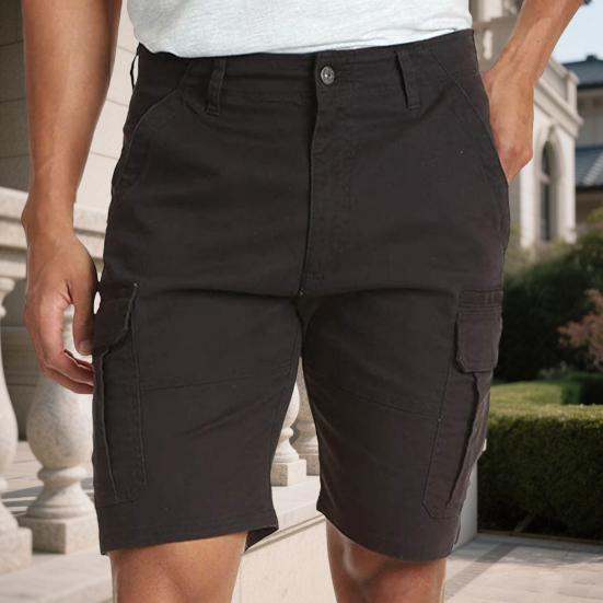 Men Cargo Shorts Mid-rise Button Zipper Fly Solid Color Casual Shorts with Reinforced Pockets Outdoor Activities Shorts M чорний
Men Cargo Shorts Mid-rise Button Zipper Fly Solid Color Casual Shorts with Reinforced Pockets Outdoor Activities Shorts M чорний