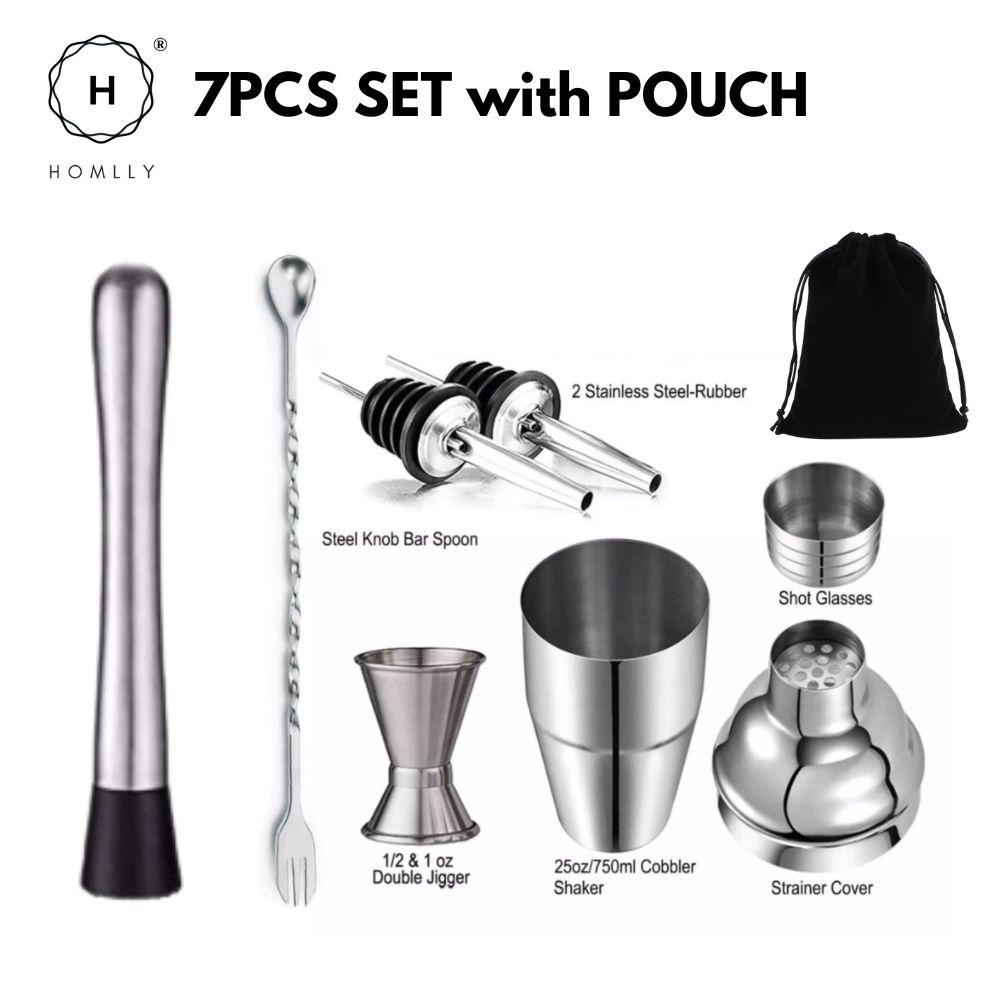 Homlly 7 / 13pcs Cocktail Shaker Bartender Set with Stand 7pcs Set w Pouch
Homlly 7 / 13pcs Cocktail Shaker Bartender Set with Stand 7pcs Set w Pouch