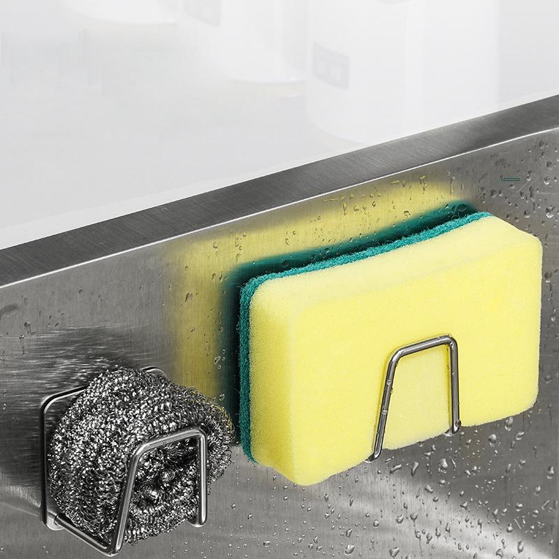 304 Stainless Steel Kitchen Sink Shelf Sponge Storage Bracket Sticky Drainage Wall Hook Storage Storage Accessories
304 Stainless Steel Kitchen Sink Shelf Sponge Storage Bracket Sticky Drainage Wall Hook Storage Storage Accessories