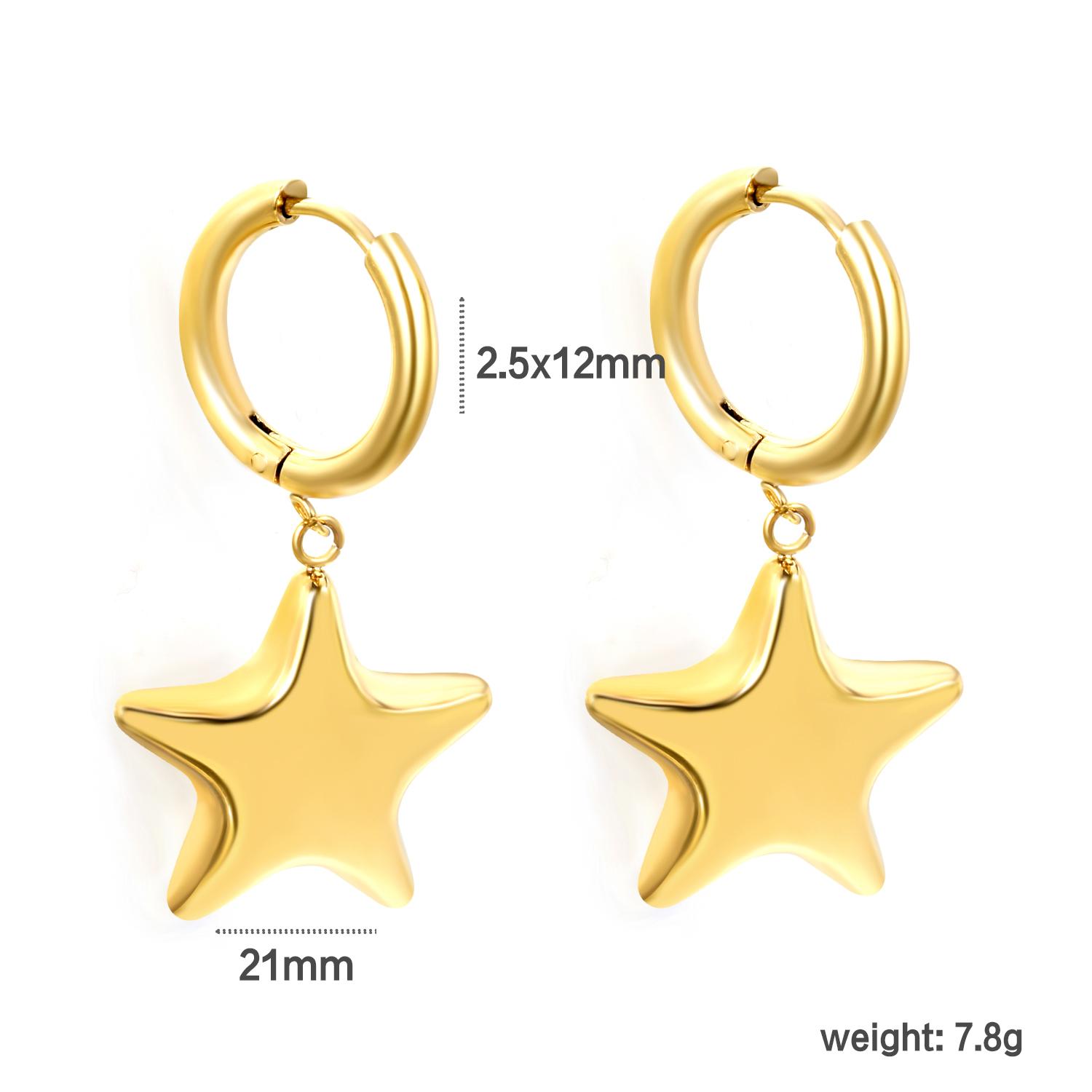Stainless Steel Heart and Star Pendant Earrings for Women Suitable for Everyday Wear Fashionable INS Party Jewelry Waterproof
Stainless Steel Heart and Star Pendant Earrings for Women Suitable for Everyday Wear Fashionable INS Party Jewelry Waterproof