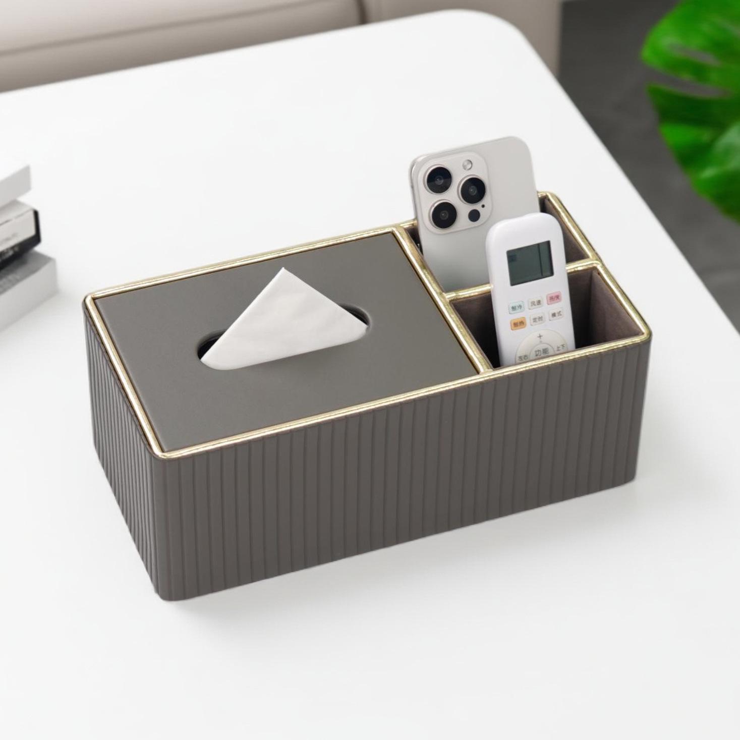 Modern Minimalist Remote Control Tissue Box: Multifunctional Luxury Dispenser for Dining or Coffee Table Double-slot Tissue Box сірий колір
Modern Minimalist Remote Control Tissue Box: Multifunctional Luxury Dispenser for Dining or Coffee Table Double-slot Tissue Box сірий колір